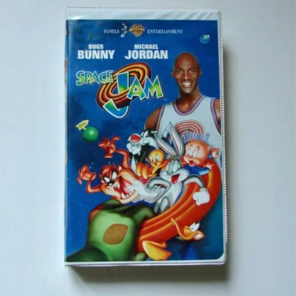 Michael Jordan Space Jam Movie VHS Tape + CD Bugs Bunny 1997 Warner Bros Tested - Picture 3 of 14